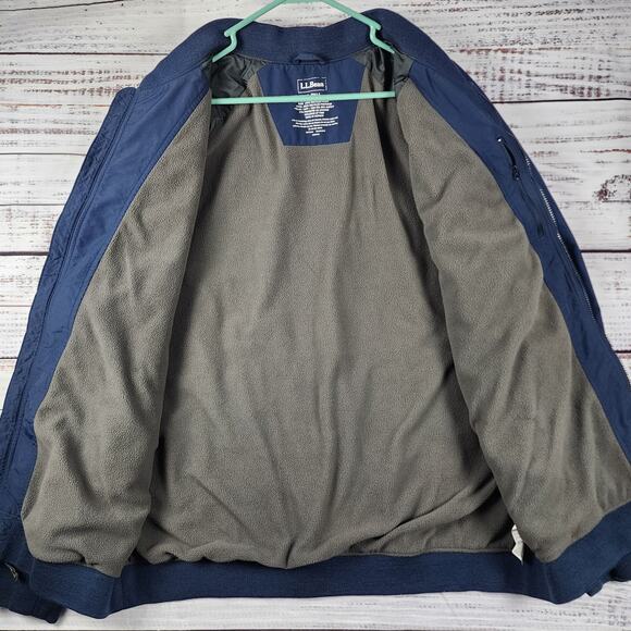 LL Bean Jacket Men's‎ Size XLT Tall Blue 3 Season Bomber Jacket Fleece Lined - Picture 2 of 7